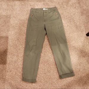 Olive green boyfriend jeans